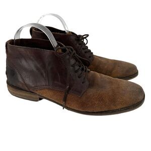 Bull Boxer Shoes Leather Mens US Size 9 Distressed Lace Up Handcrafted Brown 42